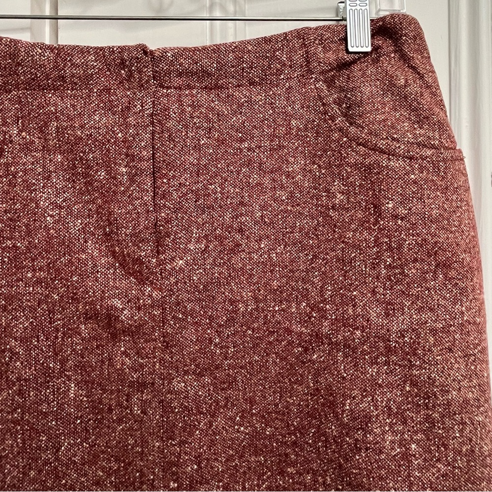 PARALLEL Maroon Tweed Pencil Skirt